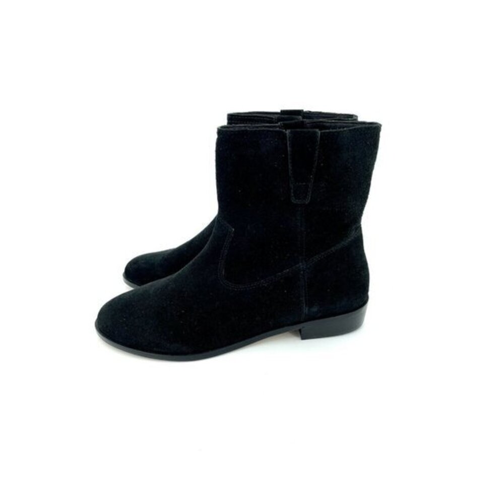 REBECCA MINKOFF Chasidy Black Suede Leather Pull On Ankle Boots Women SZ 10 NEW